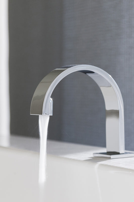 sink with running faucet